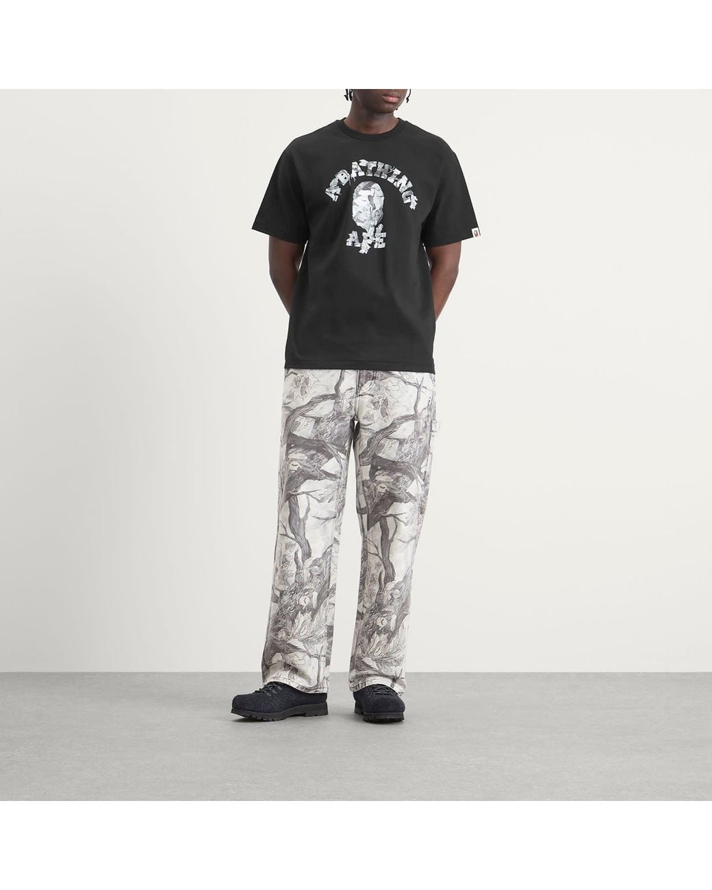 Printable Loop Border A Bathing Ape Tree Edge Camo Work Pants in Gray for Men | Lyst