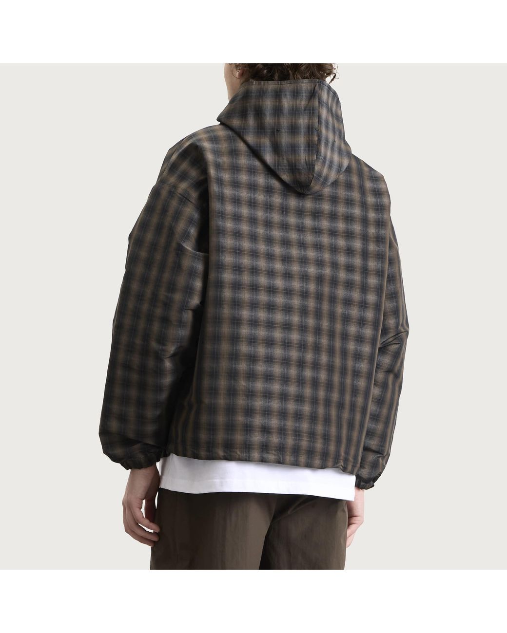 Umbro by Slam Jam Gray Checked Masked Anorak for men