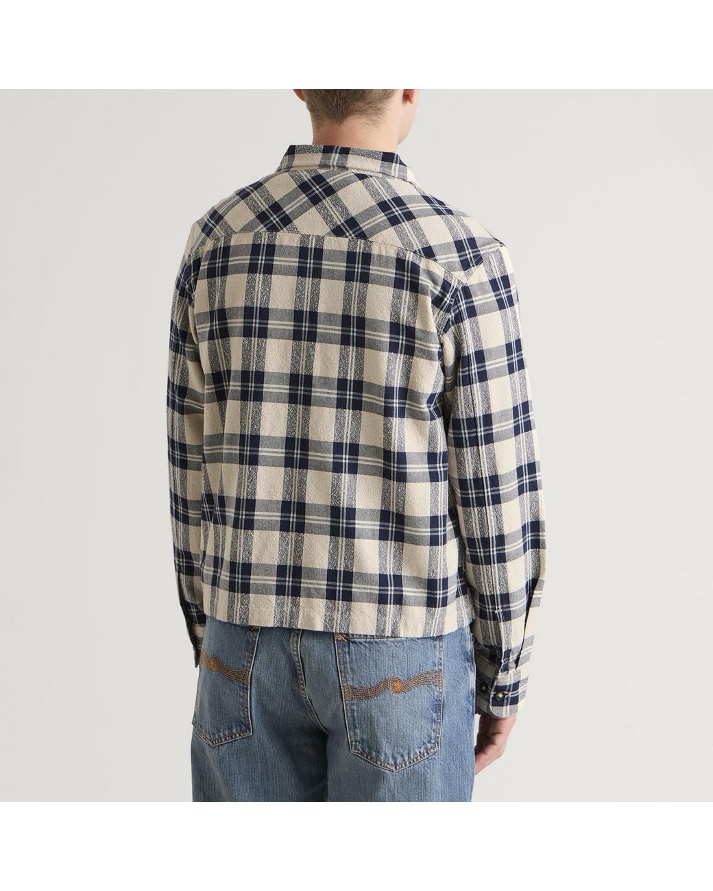Corridor NYC Blue Capricorn Plaid Zip Jacket for men