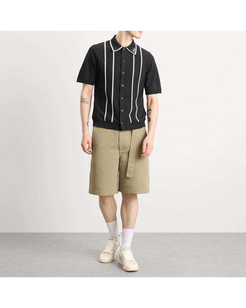 Amiri Black Script Stripe Shirt for men