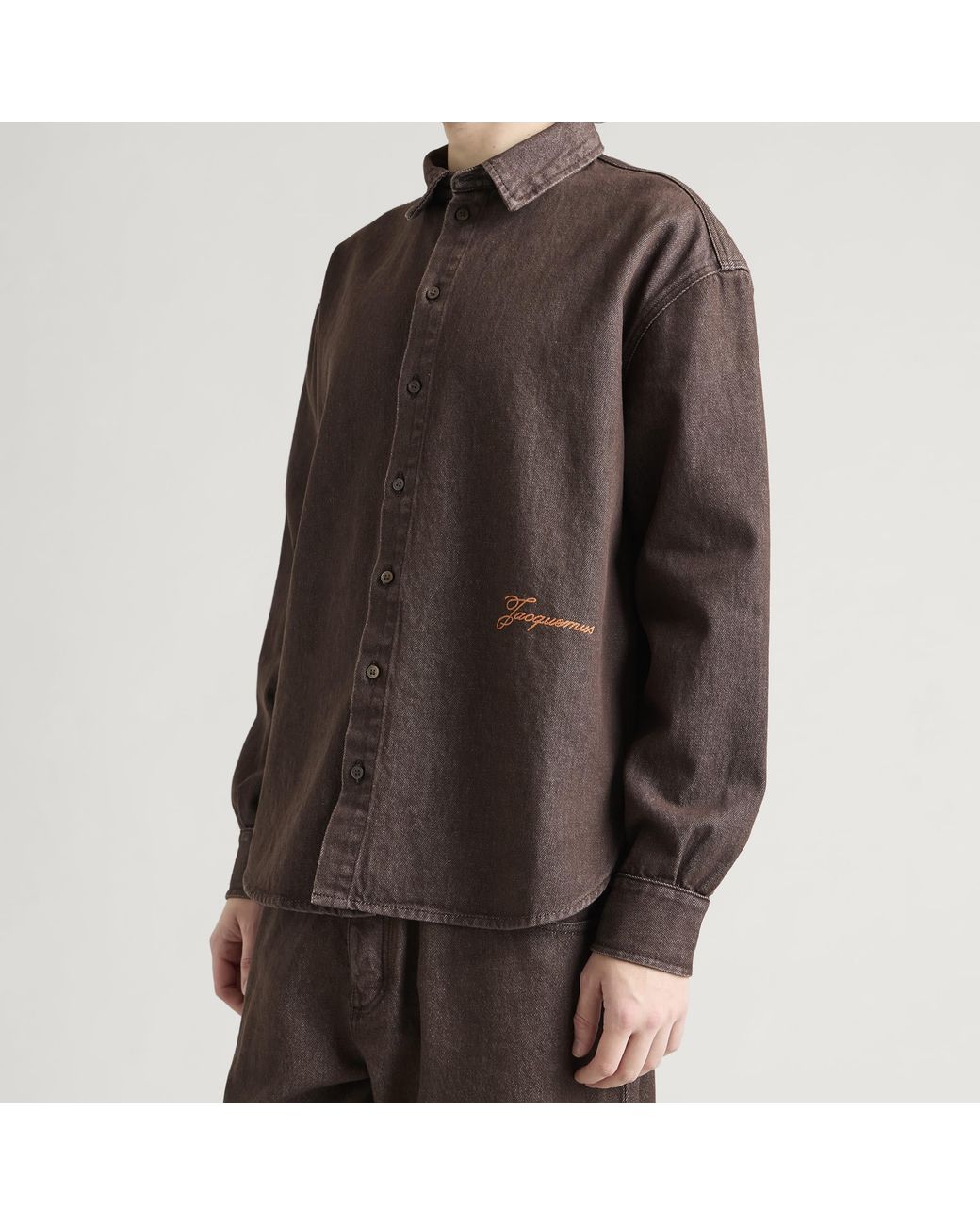 Jacquemus Brown Denim Shirt Jacket for men
