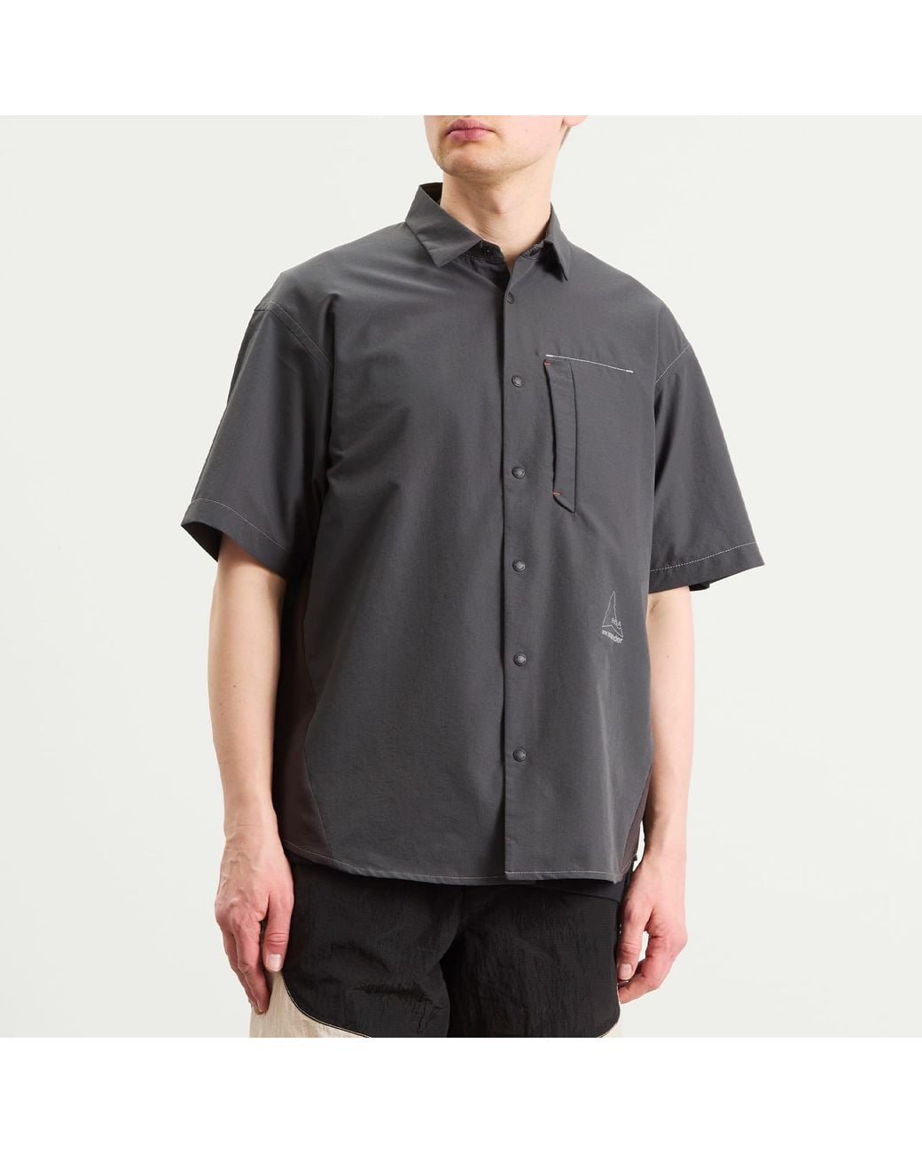 And Wander Black X Roa Breathable Shirt for men