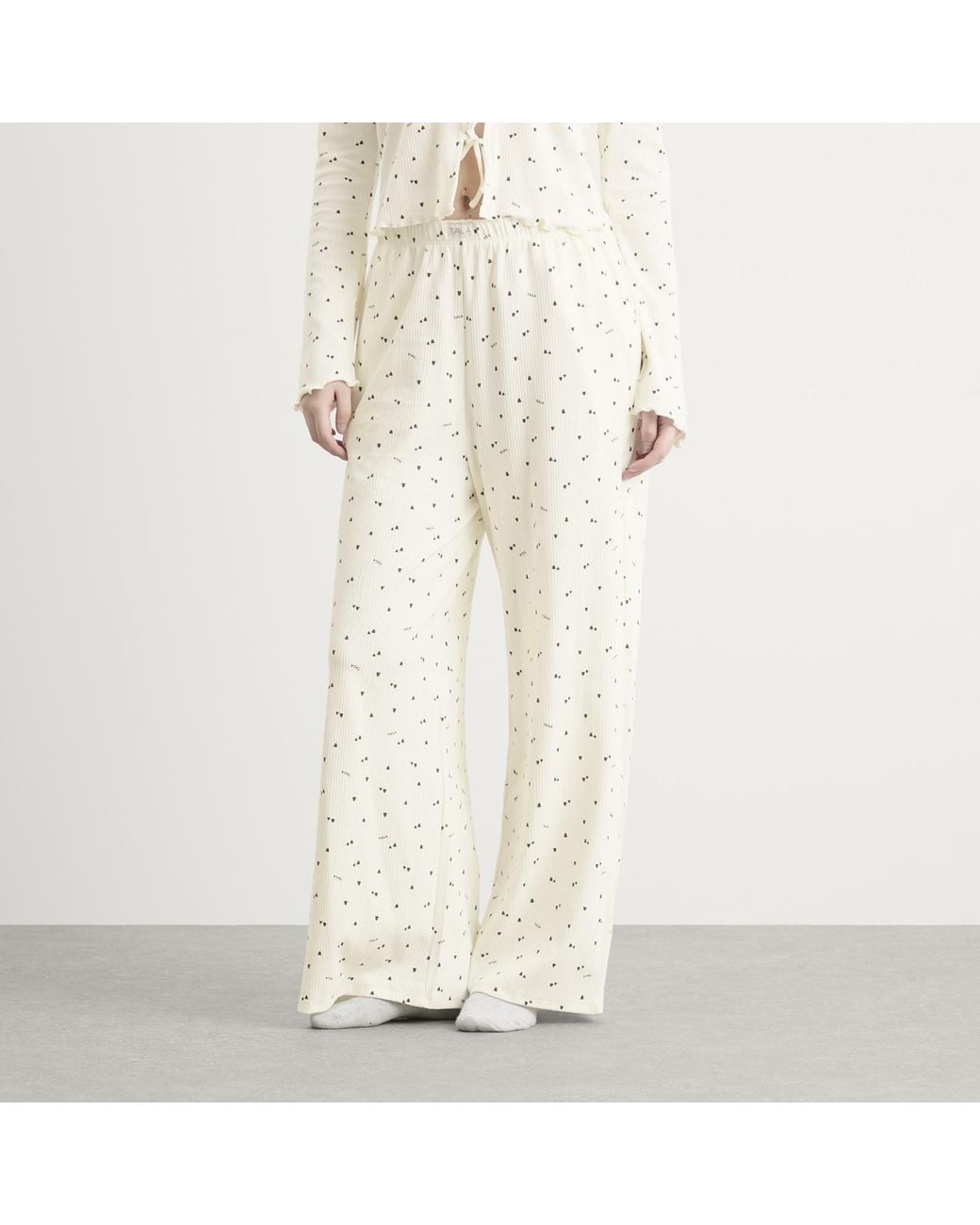 Tala White Sleep Lounge Wide Leg Trousers