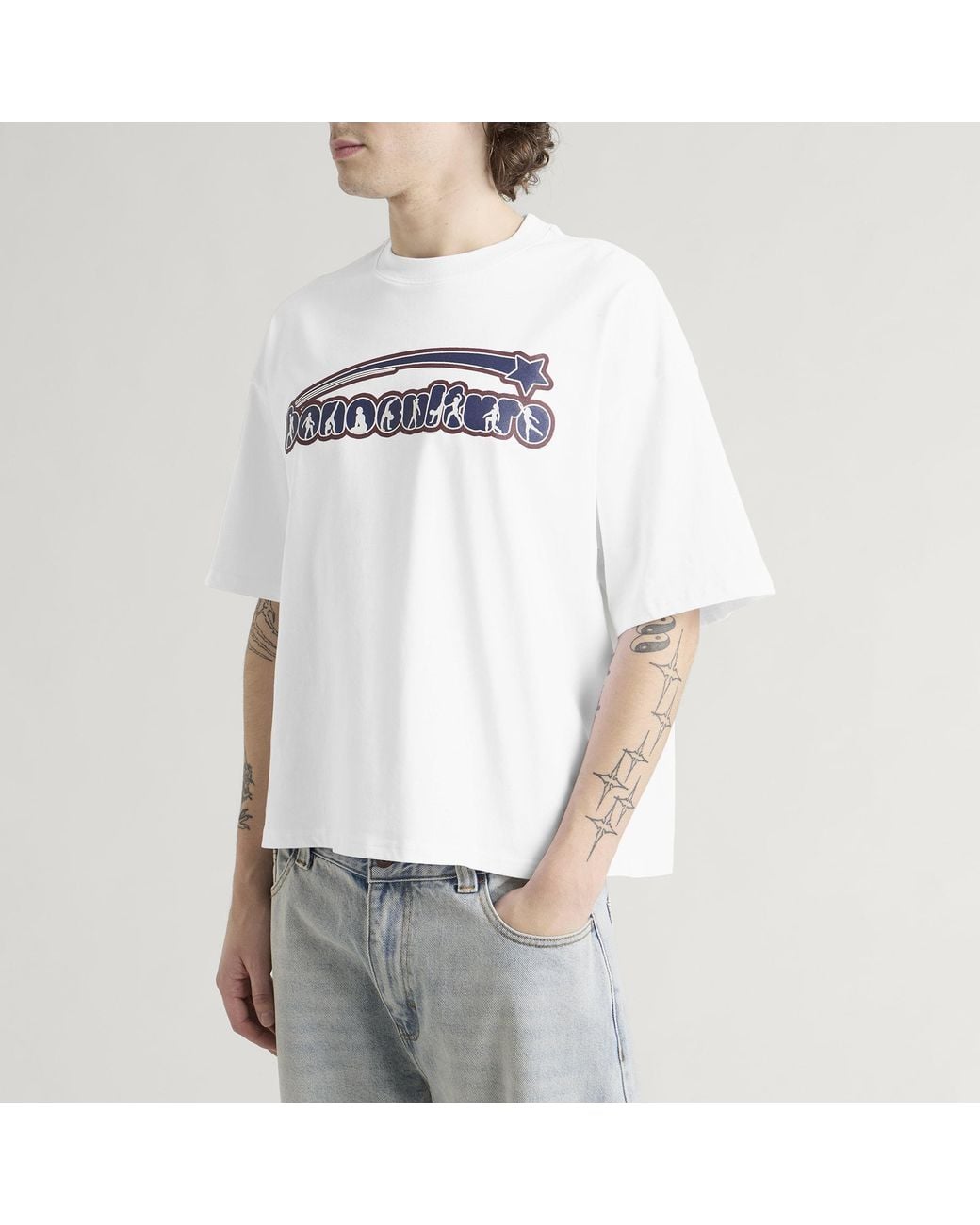 Bene Culture White Navystar T-Shirt for men