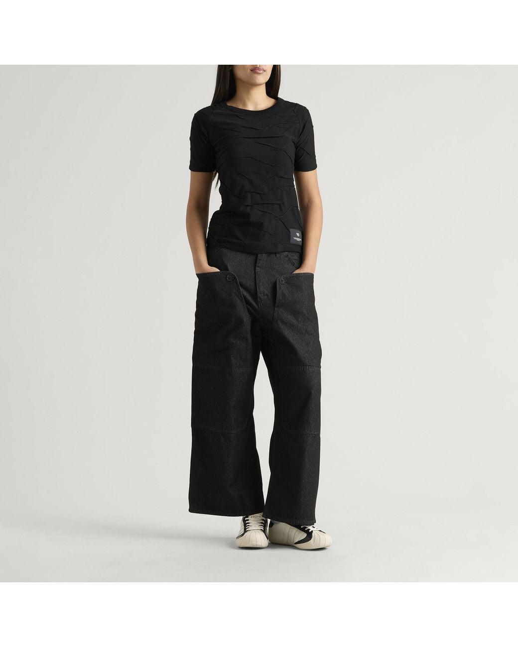 Y-3 Black Patchwork Cut T-Shirt