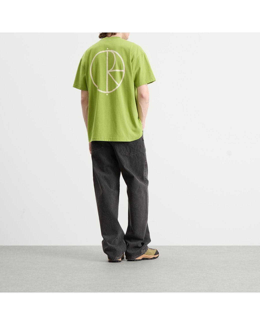 POLAR SKATE Green Stroke Logo Contrast T-Shirt for men