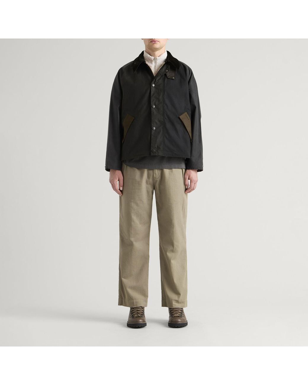 Barbour Black Patchwork Transport Wax Jacket for men