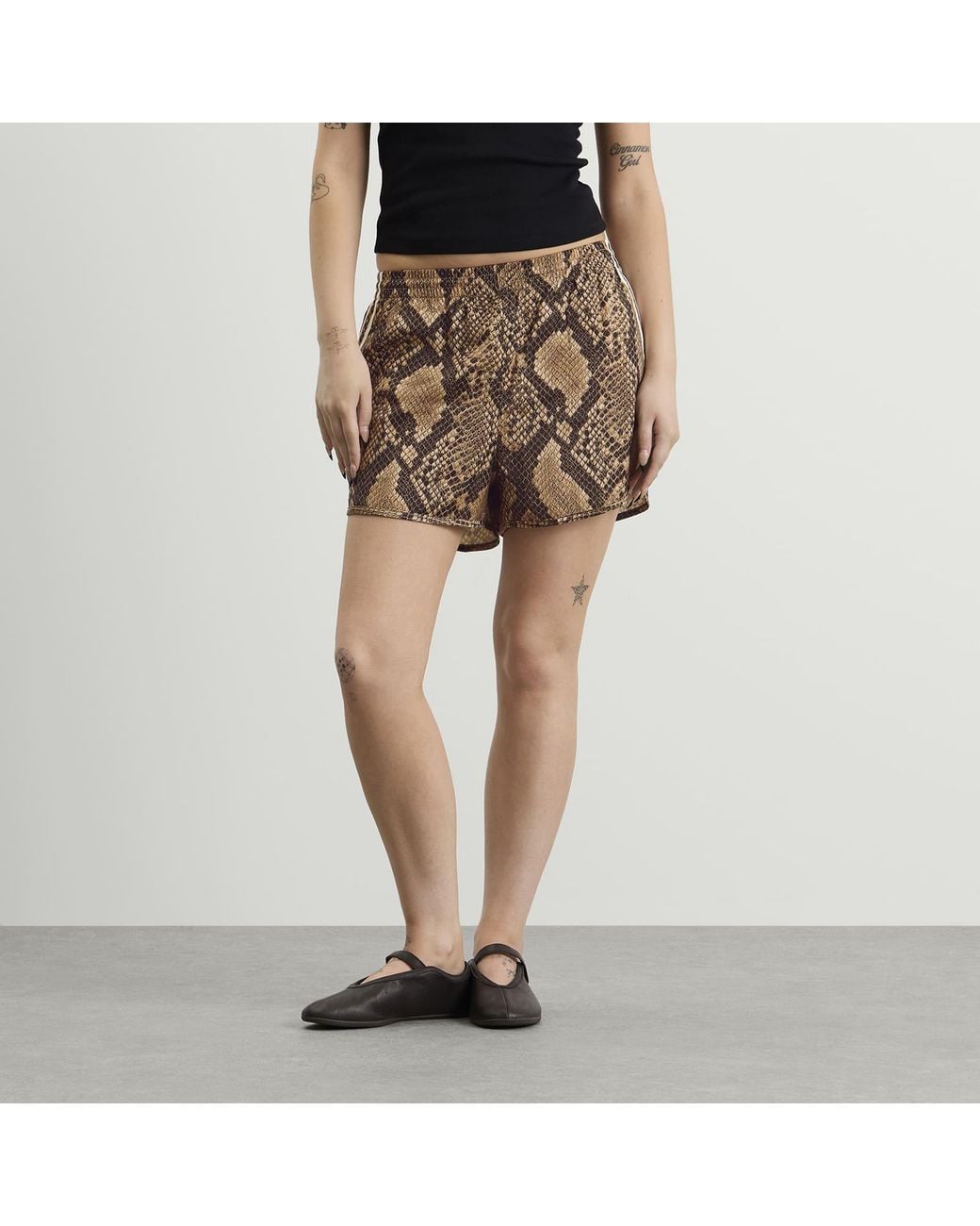 Sprinter Snake adidas Satin Shorts in Brown | Lyst