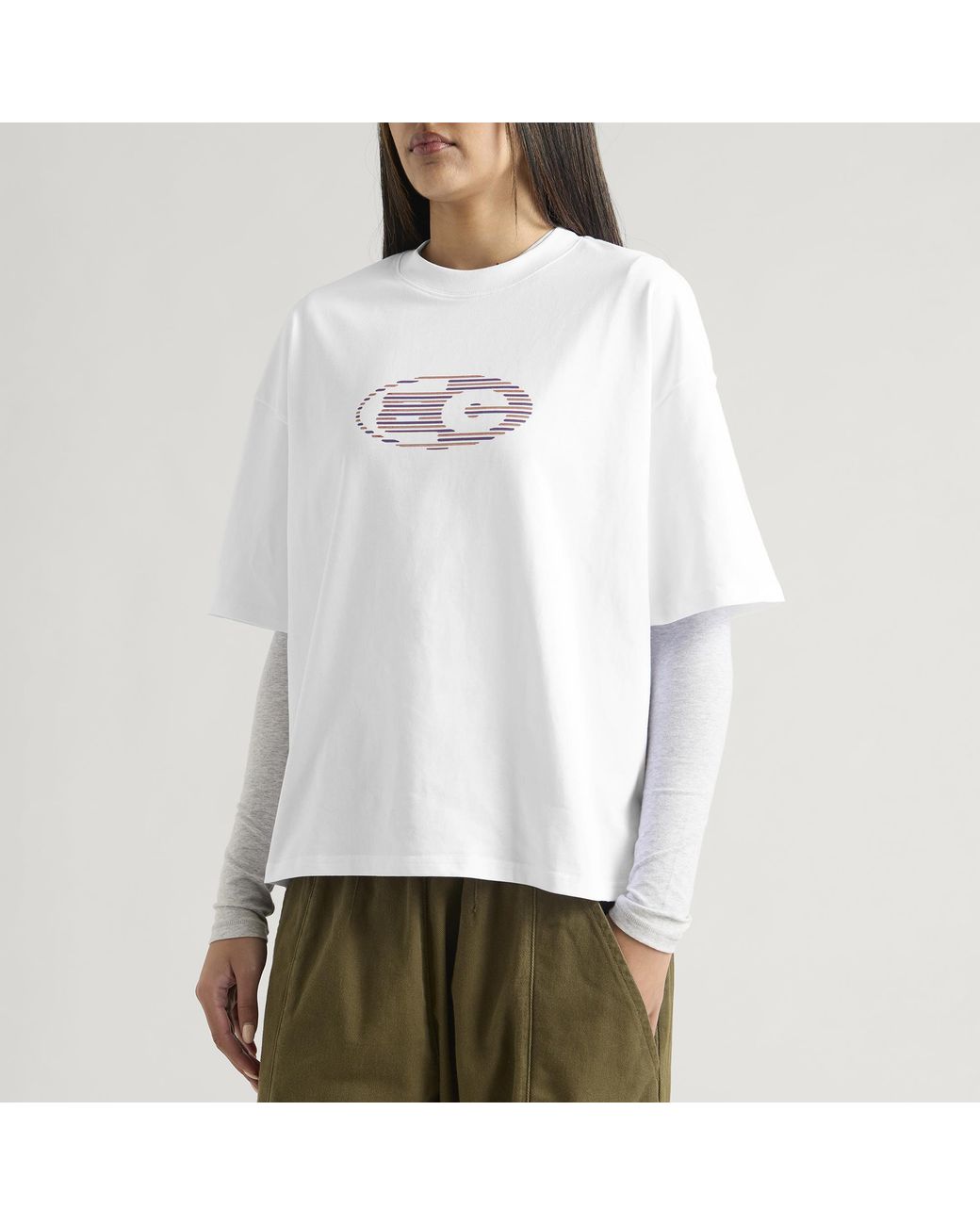 Bene Culture White Domino Stripe T-Shirt