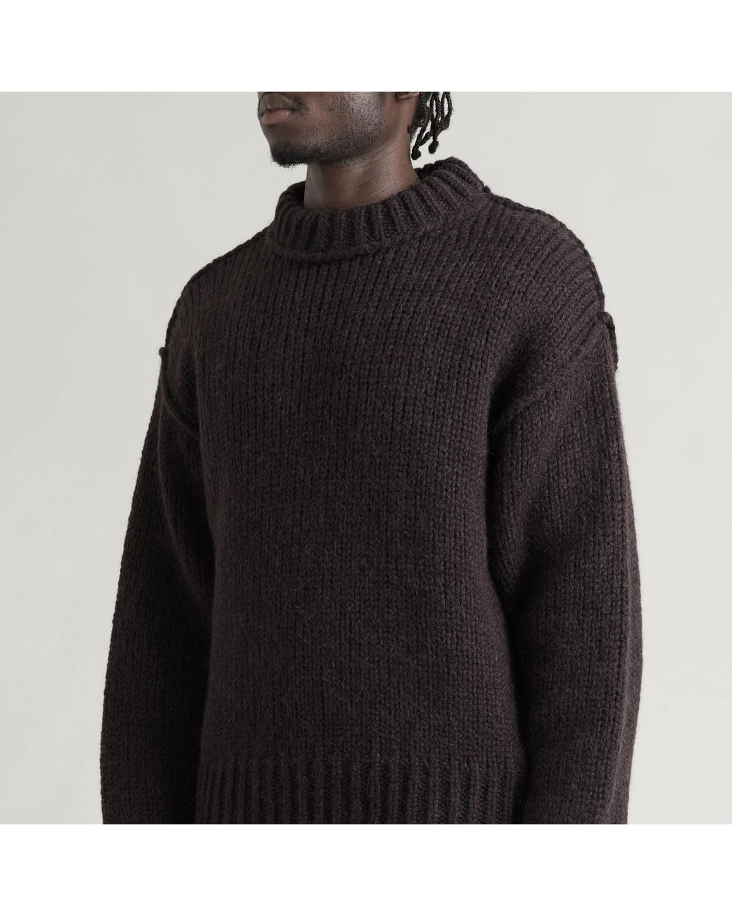 Our Legacy Black Bear Mega Alpaca Wool Mock Roundneck for men