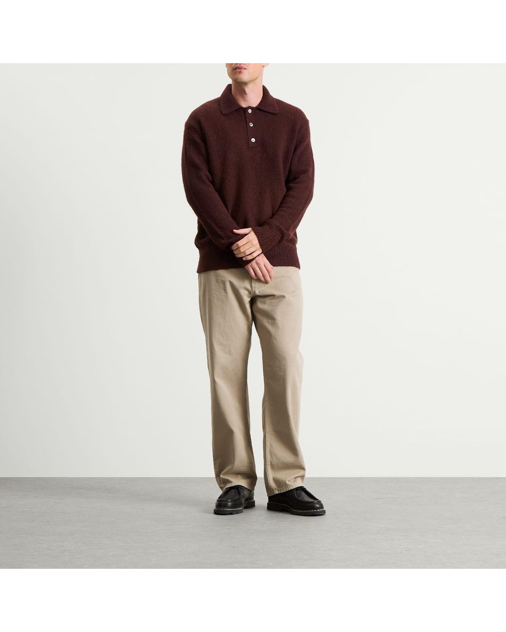Norse Projects Brown Rasmus Relaxed Brushed Polo for men