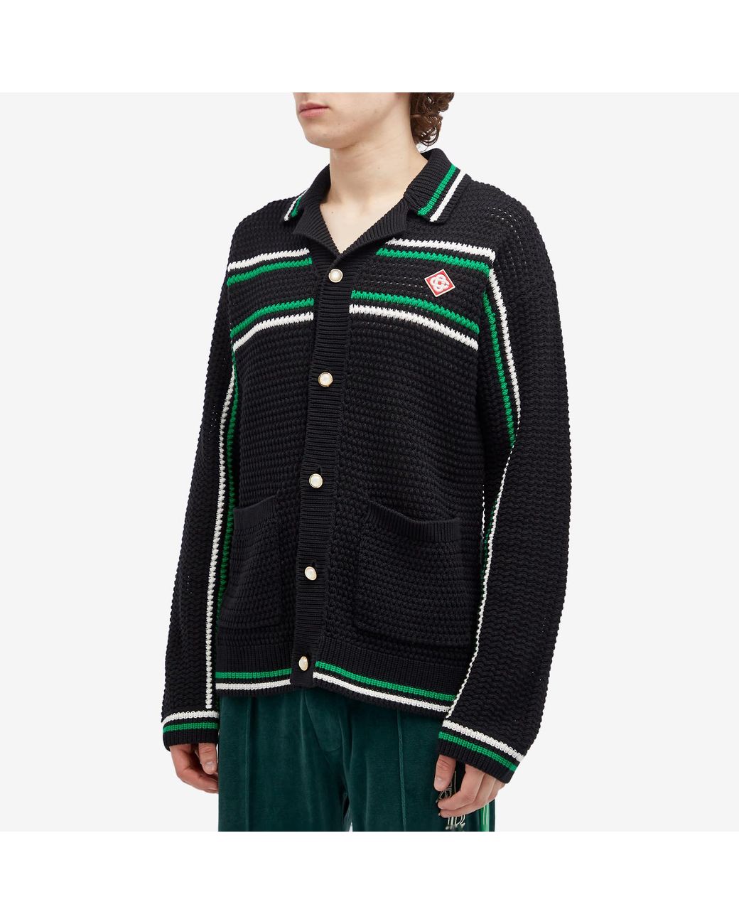 Casablanca カサブランカ ニットシャツ Tennis Shacket Casablanca CASABLANCA カサブランカ 24SS CROCHET EFFECT