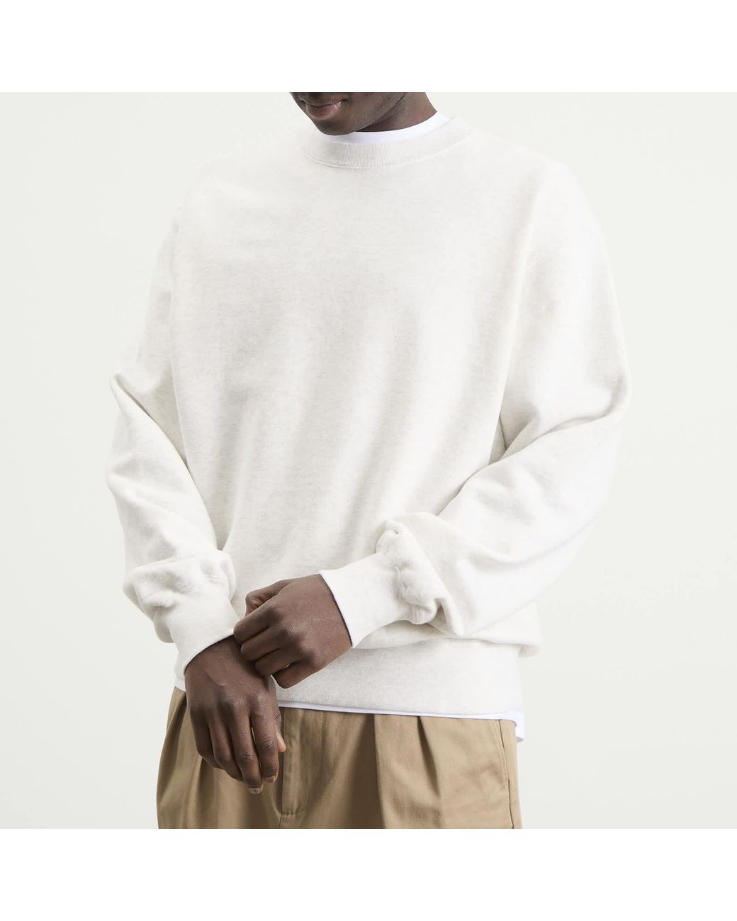 Beams Plus Crew Sweatshirt in White for Men | Lyst