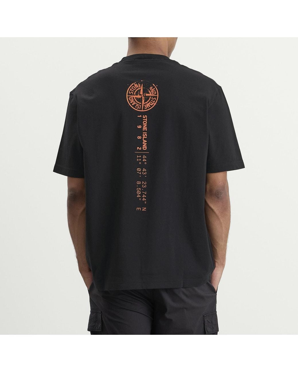 Stone Island Black Vertical Placement T-Shirt for men