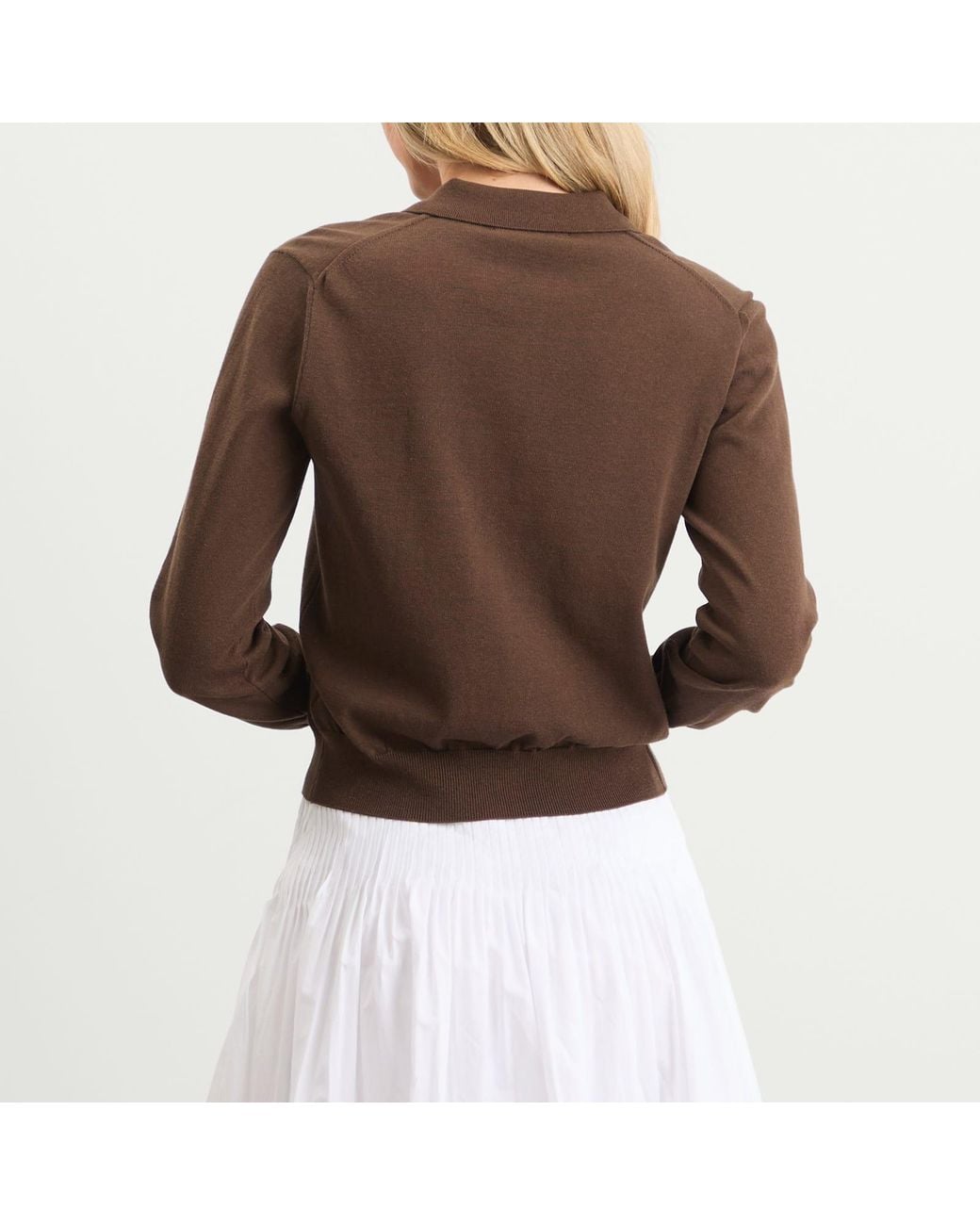NOTHING WRITTEN Brown Villa Cotton Collar Cardigan