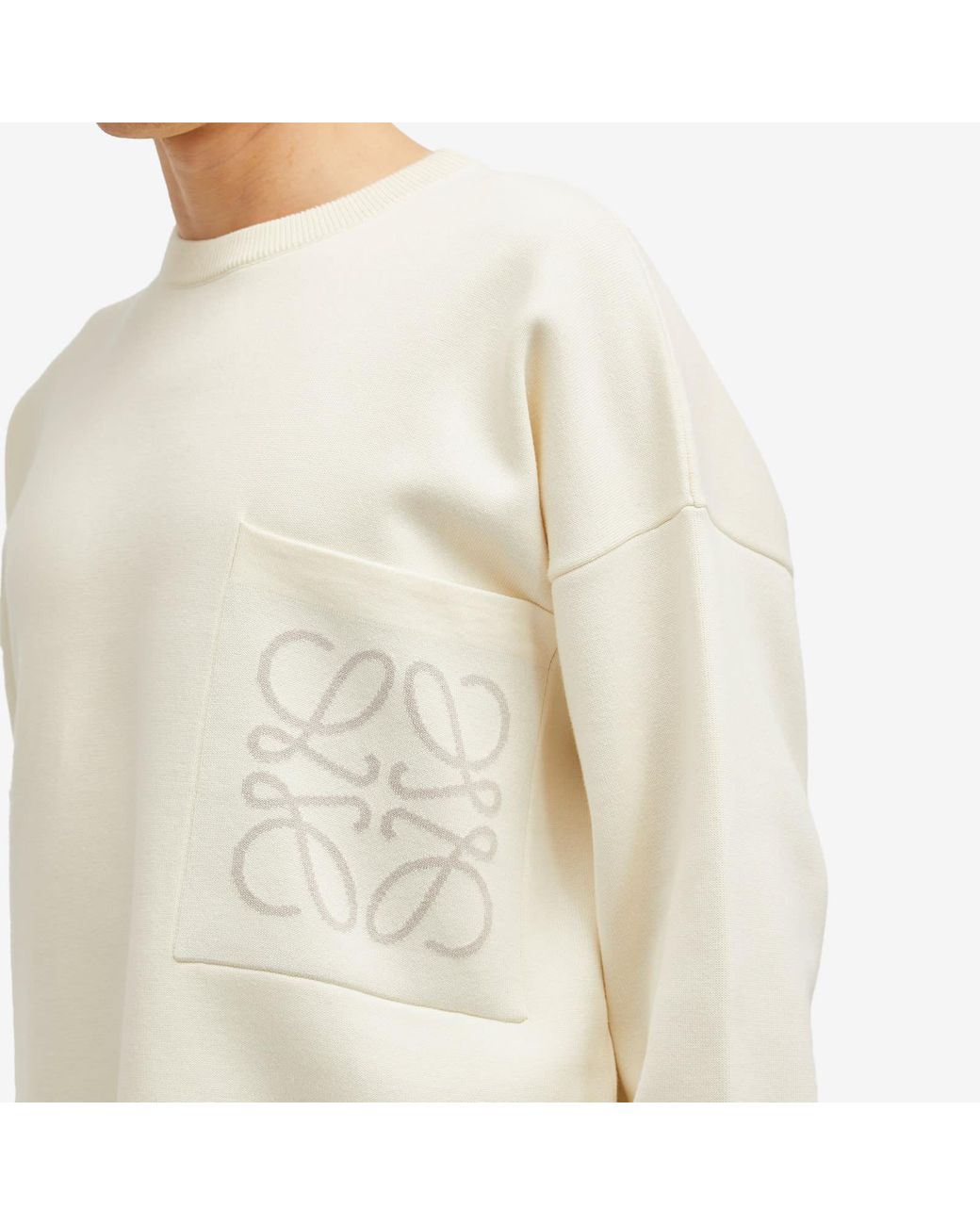 Loewe Anagram Pocket Jumper in White for Men | Lyst