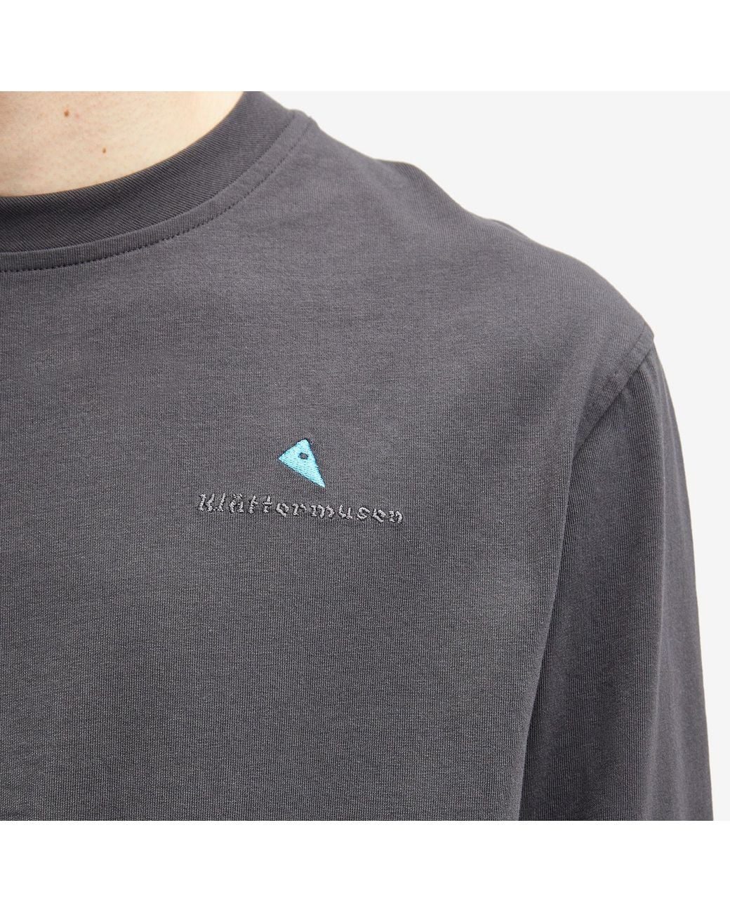 Klattermusen Gray Long Sleeve Root Logo T-Shirt for men