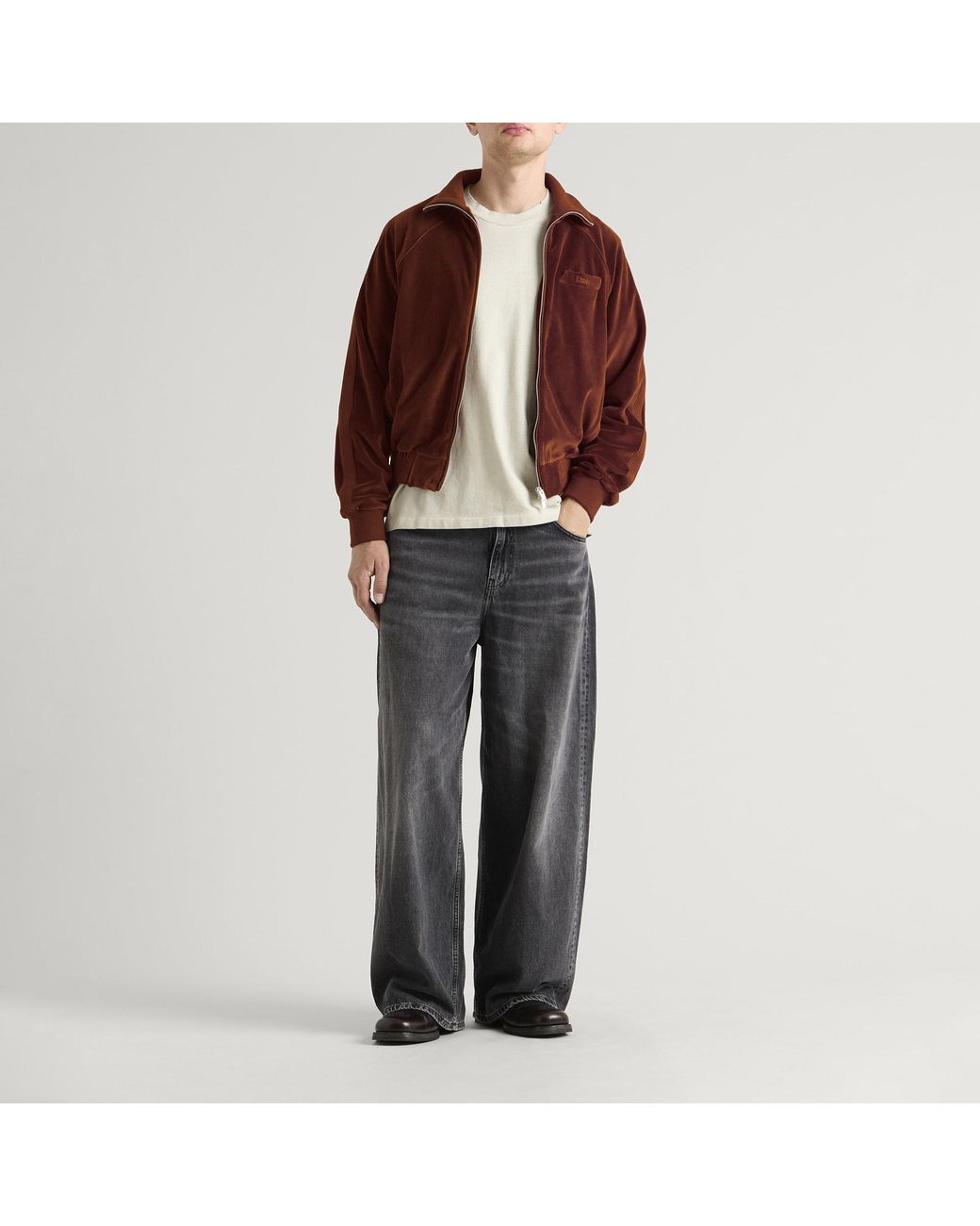 Rhude Brown Madera Velour Track Jacket for men