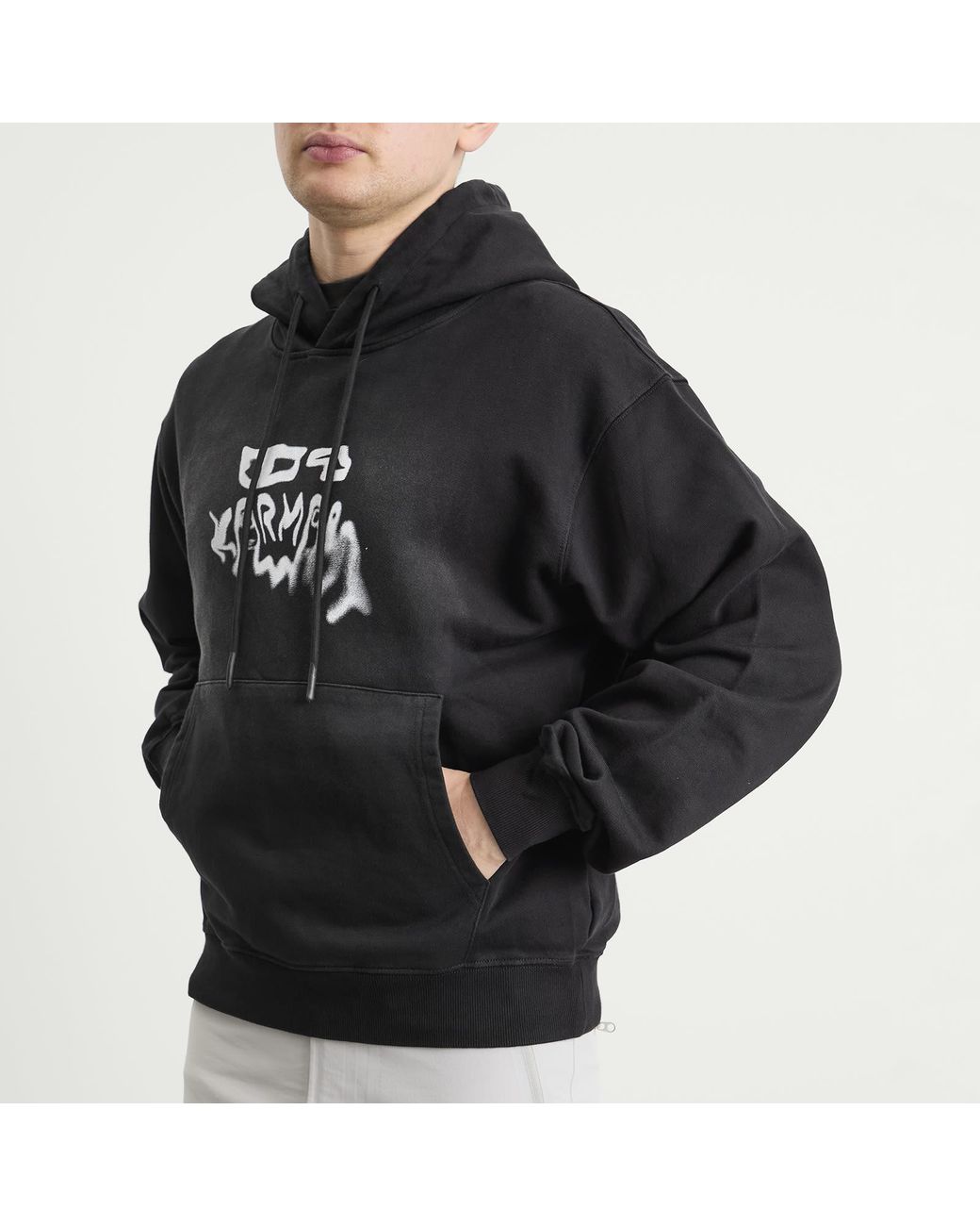 KARMA8A Black Chalk Logo Hoodie for men