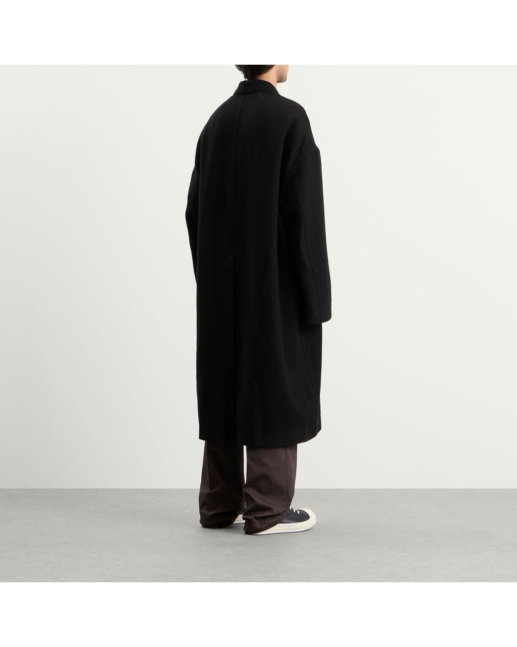 Rick Owens Black Buttoned Brad Coat Jacket for men