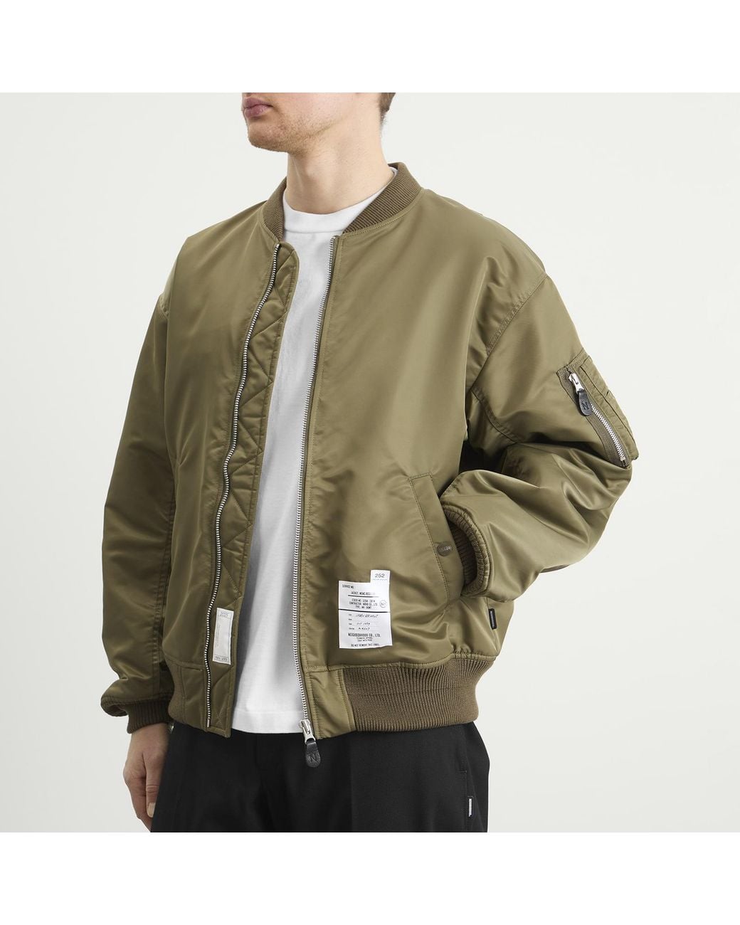 Neighborhood Green Mod Patch Ma-1 Flight Jacket for men