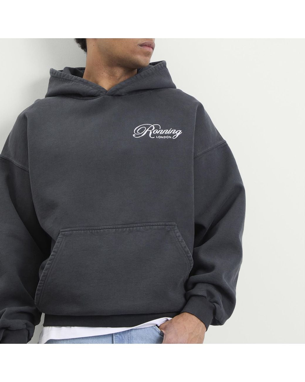 Ronning Black Script Hoodie for men