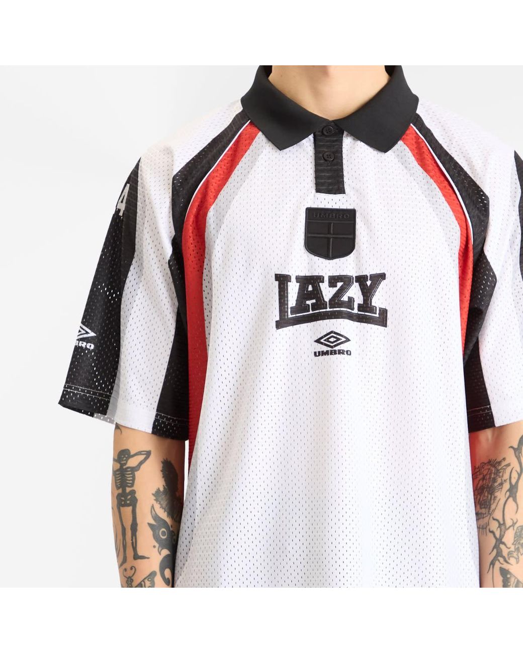 Tシャツ・カットソー UMBRO UMBRO X SLAM JAM 9798 Lazy Polo Shirt WhiteUQ111CTS39 29376133_58384575_600.jpg