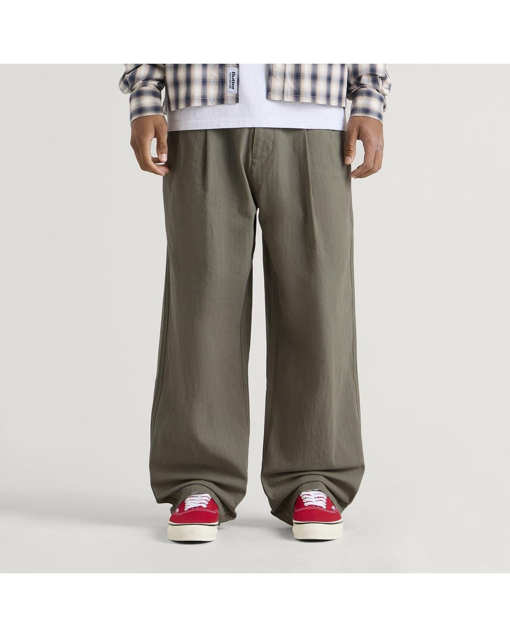 Butter Goods Gray Pleated Trousers for men