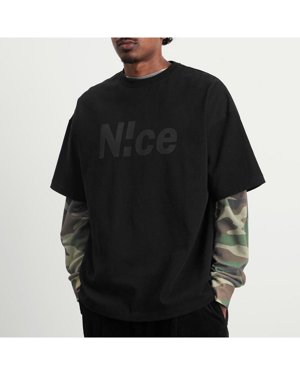 N!CE Black Logo T-Shirt for men