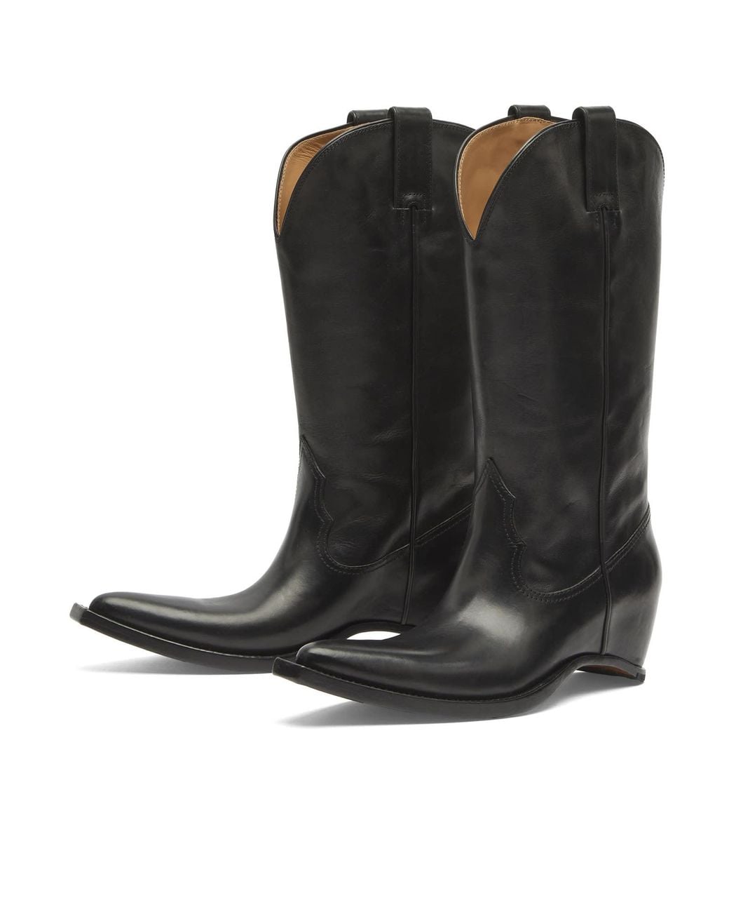 Maison Margiela Black Heel-Less Western High Boots