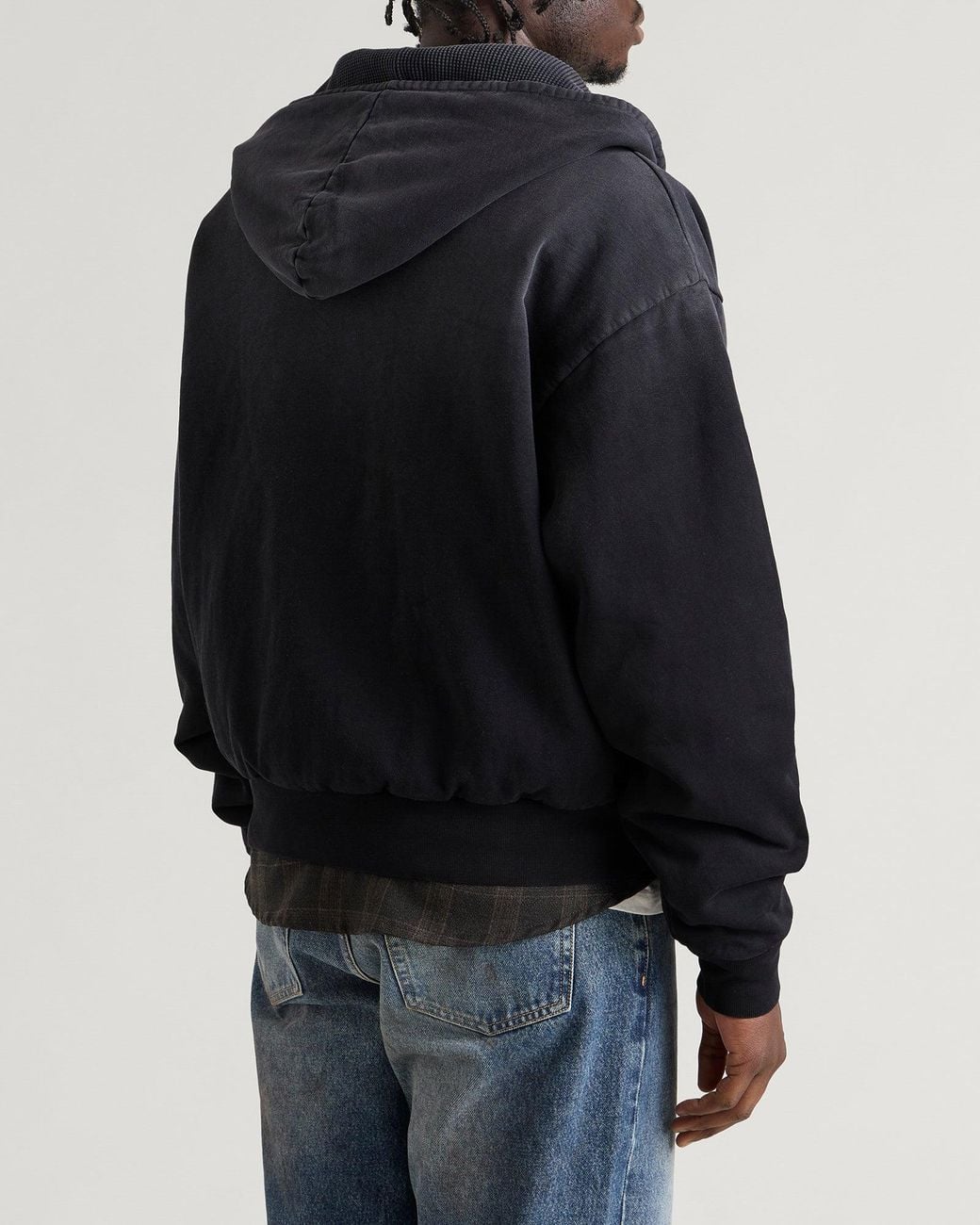 Danny Sizer Daniel Simmons Double Layer Hoodie in Black for Men | Lyst