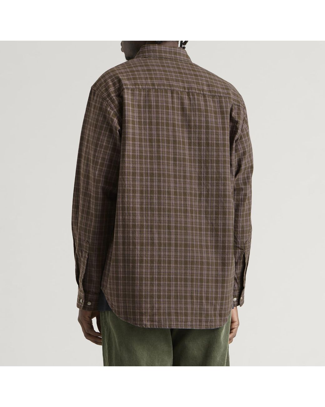 Gramicci Brown Heavyweight Checkered Shirt for men