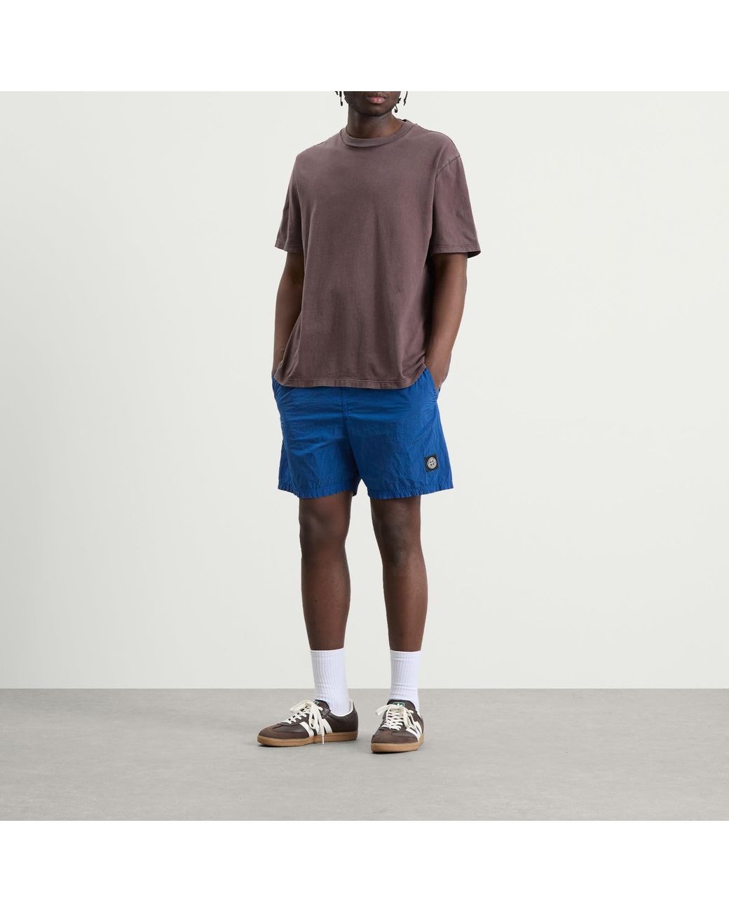 Stone Island Gray Nylon Metal Swim Shorts for men