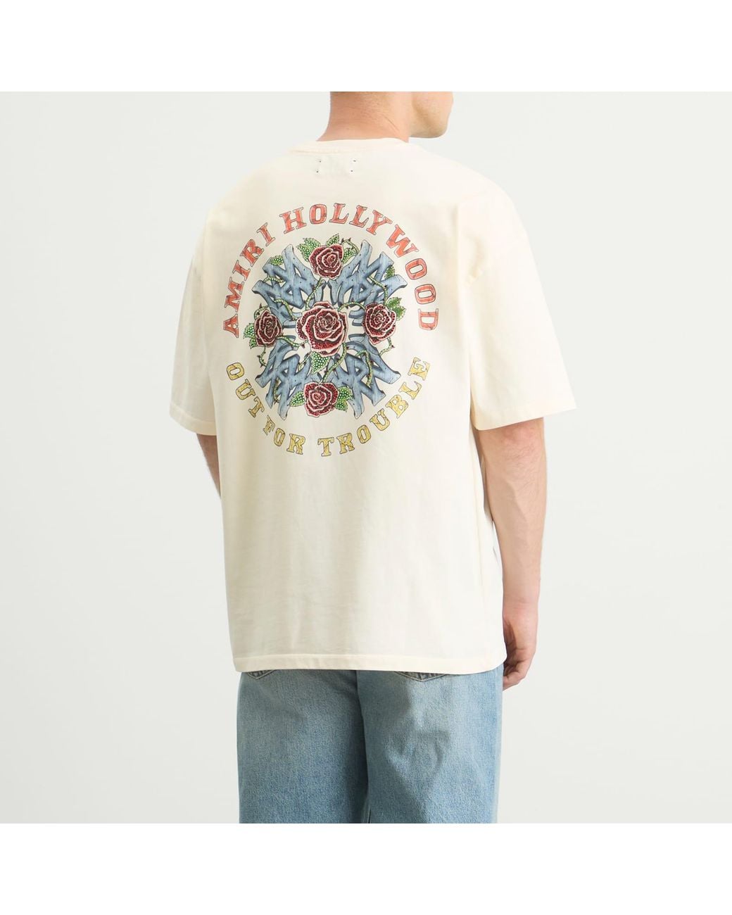 Amiri Crystal Out For Trouble T-Shirt in Natural for Men | Lyst UK