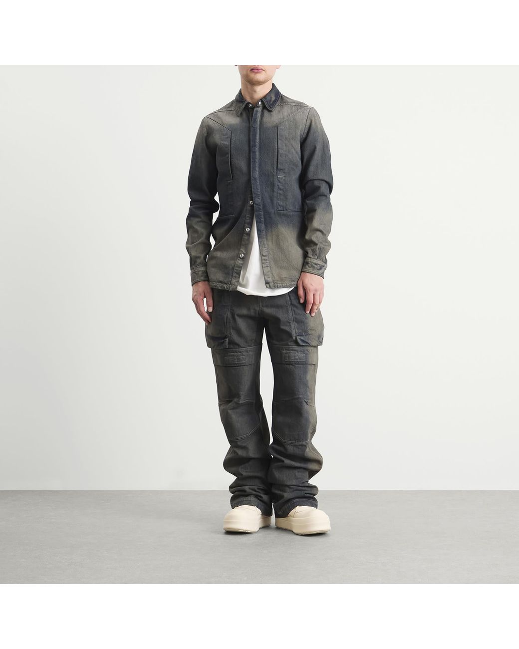 Rick Owens Gray Degrade Stefan Cargo Jeans for men