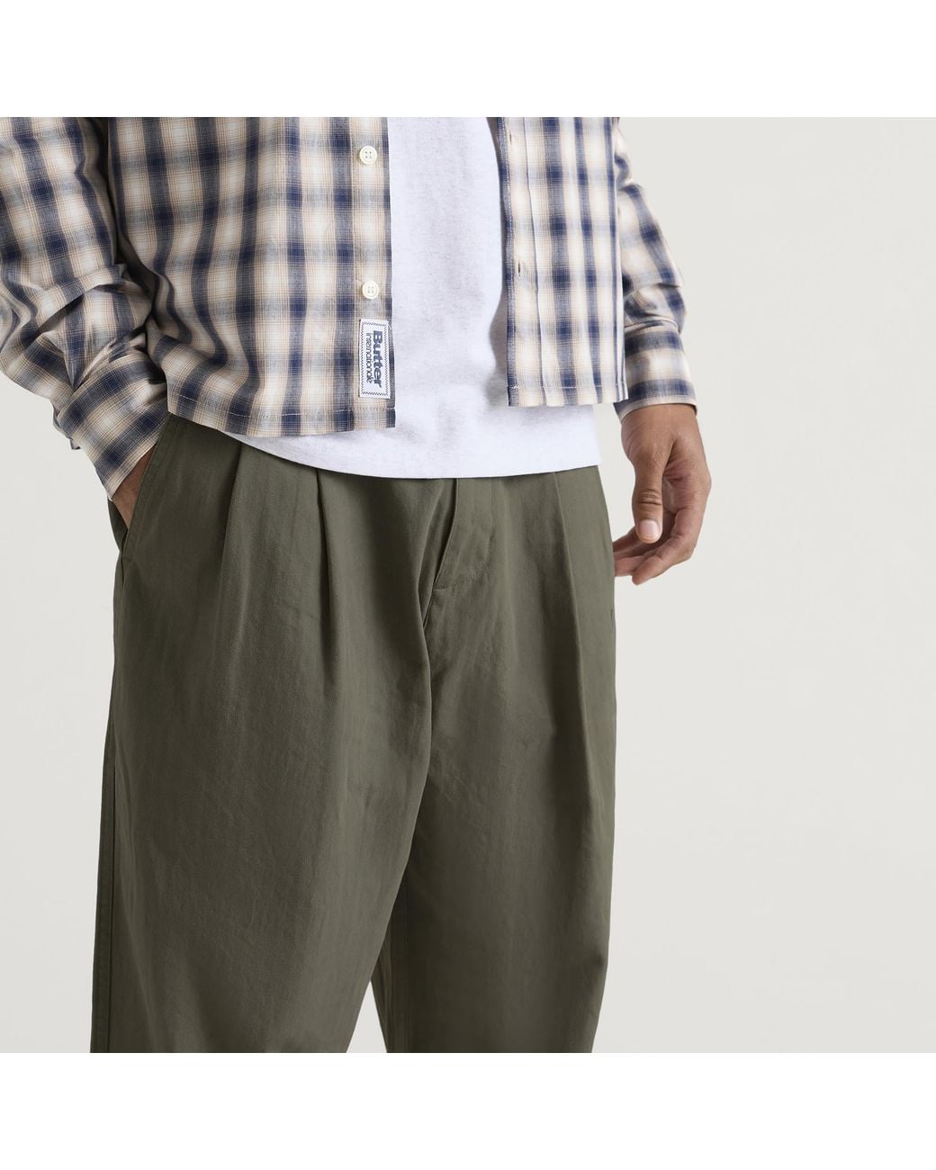 Butter Goods Gray Pleated Trousers for men