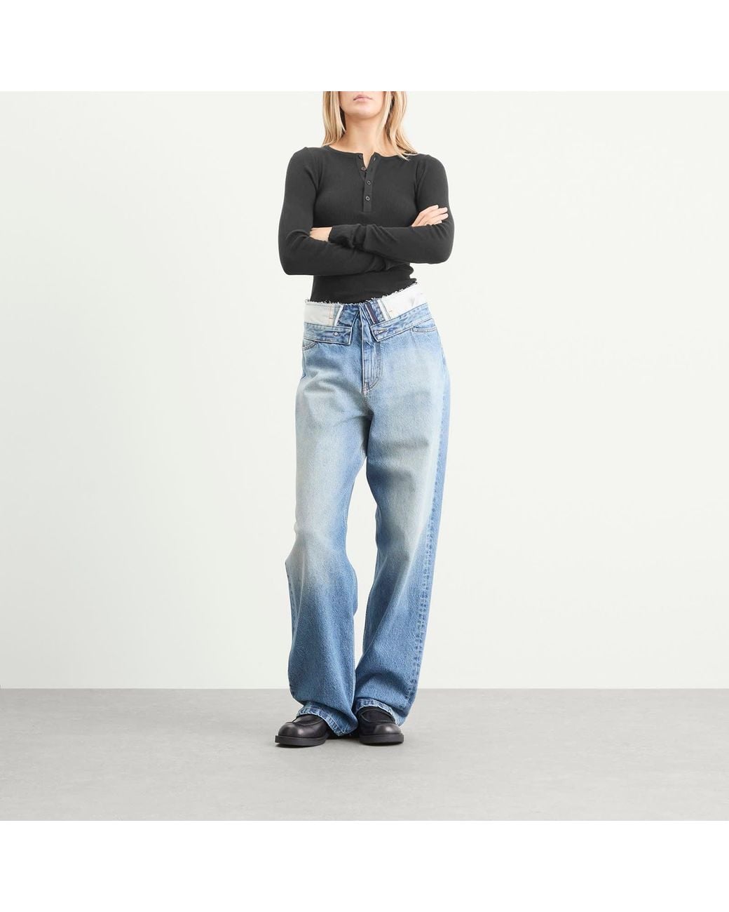 Maison Margiela Mm6 Deconstructed Jeans in Blue | Lyst