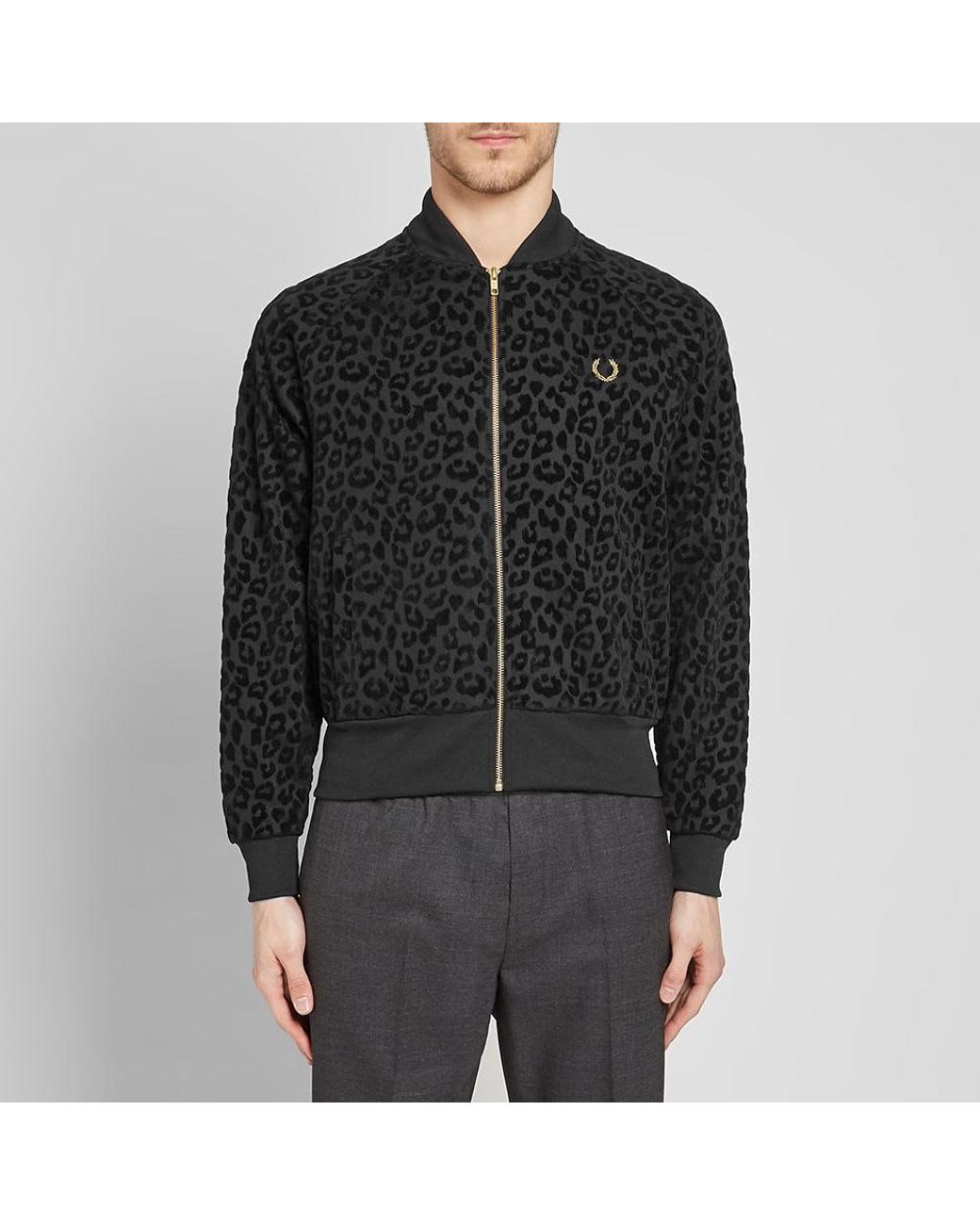 Fred Perry Fred Perry X Miles Kane Leopard Print Track Jacket in Black for  Men | Lyst Australia
