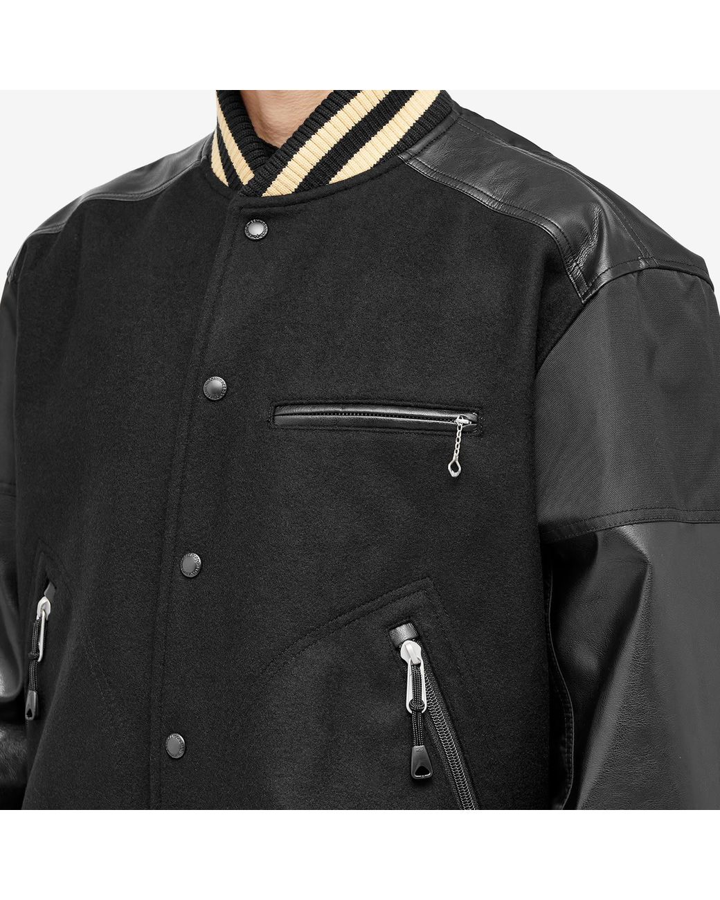 Junya Watanabe Wool Nylon Varsity Jacket in Black for Men Lyst UK