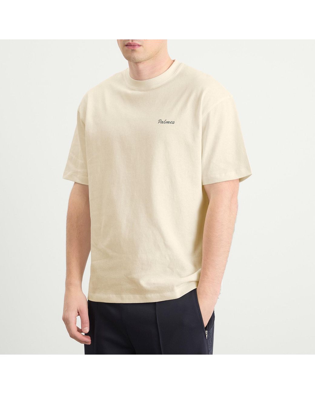 Palmes Natural Logo Stitch T-Shirt for men