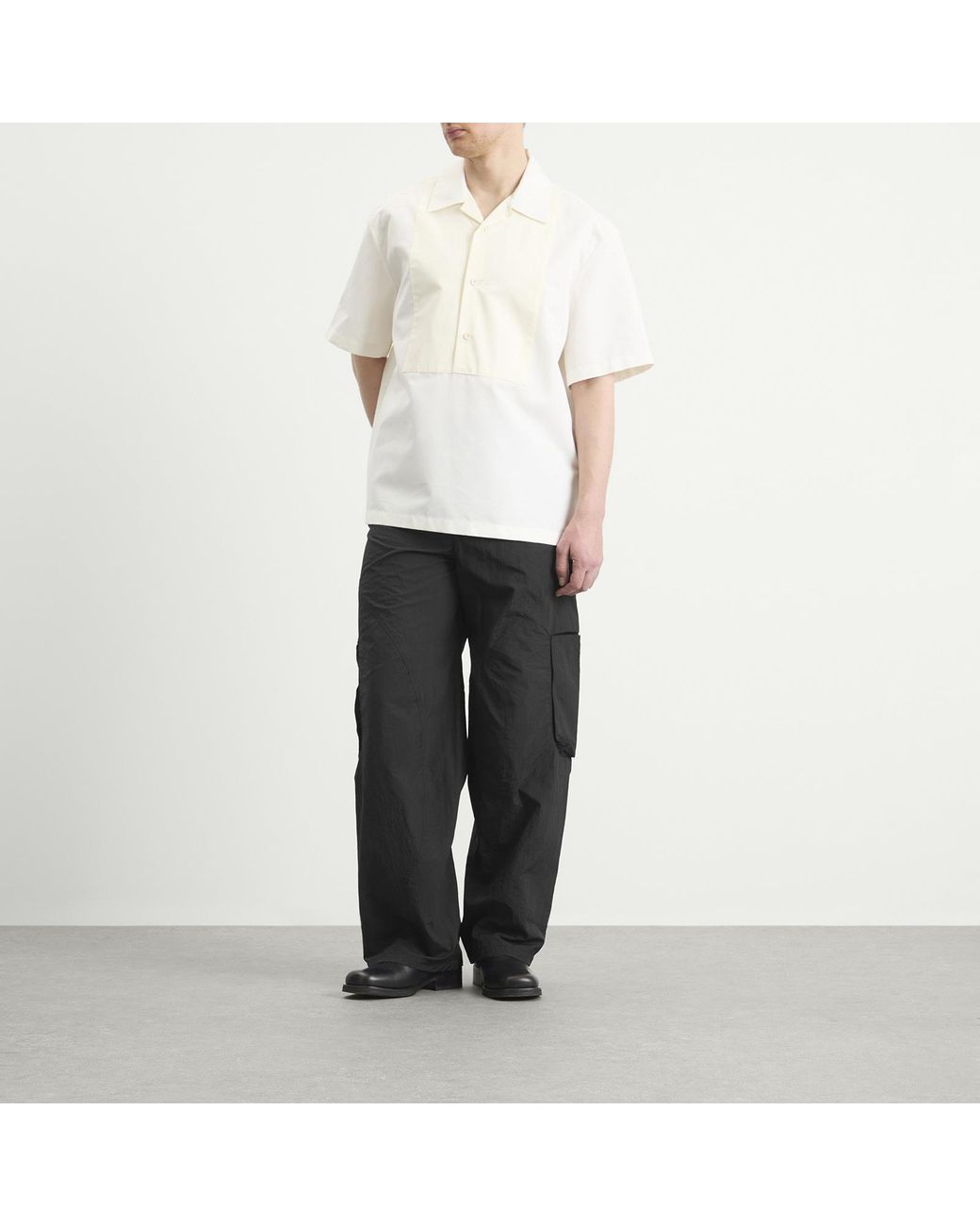 Jil Sander White Boxy Fit Bowling Contrast Colour Shirt for men