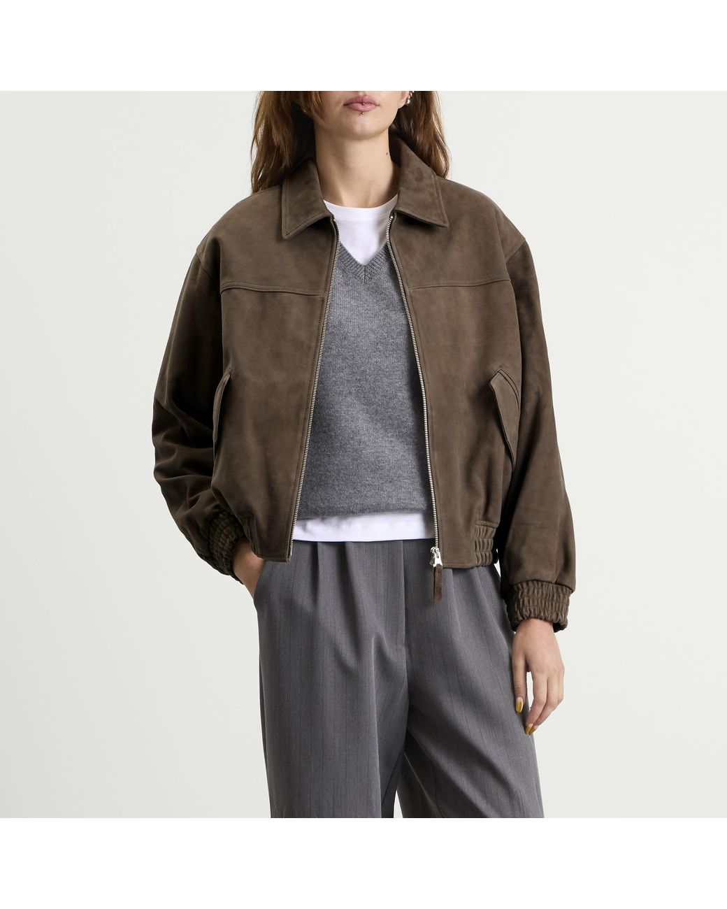 DUNST Brown Refined Suede Blouson