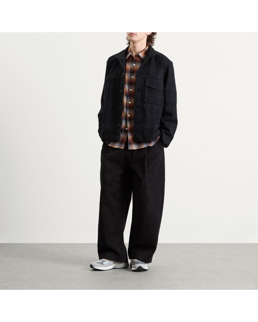 YMC Black Cruiser Check Shirt Jacket for men