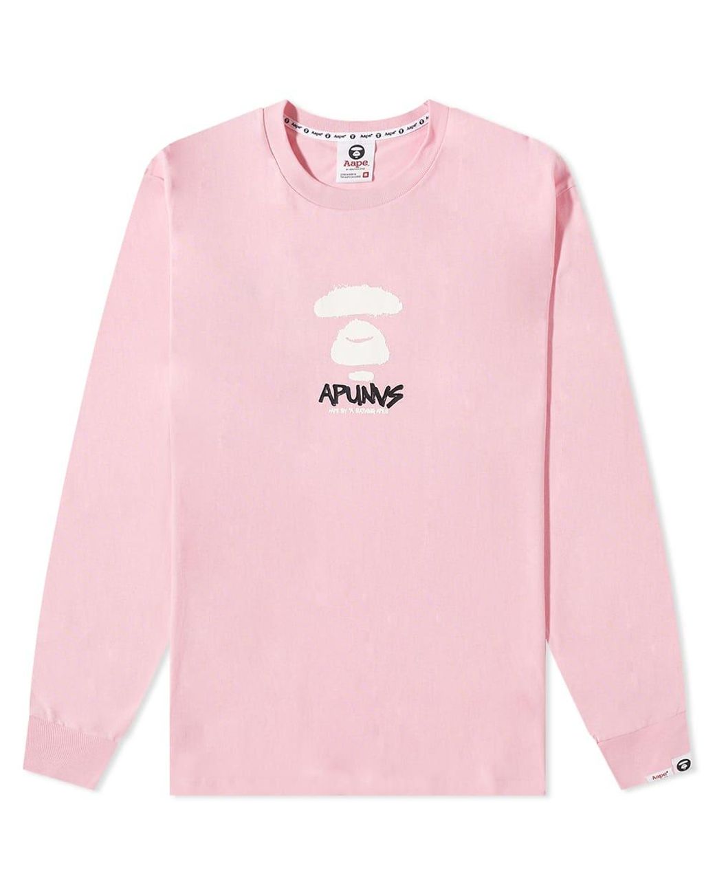 Aape Long Sleeve Spray T-shirt in Pink for Men | Lyst