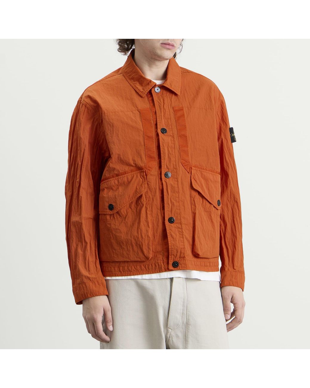 Stone Island Brown Warp Rib Nylon-Tc Coach Jacket for men