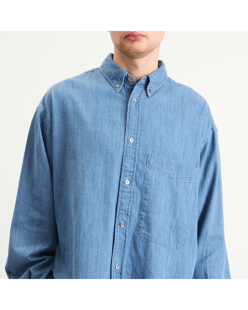 Studio Nicholson X Beams Plus Lisa Denim Shirt in Blue for Men