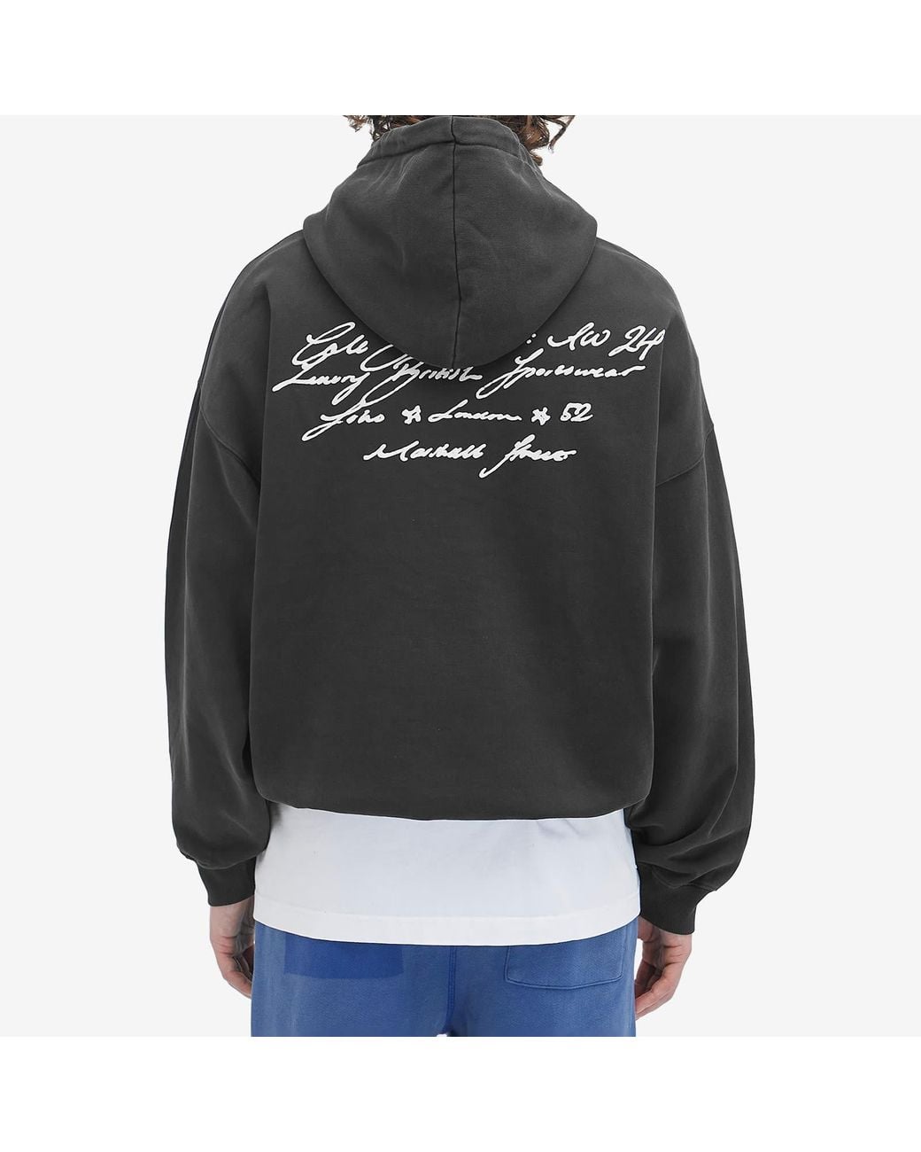 Cole Buxton Black Script Hoodie for men