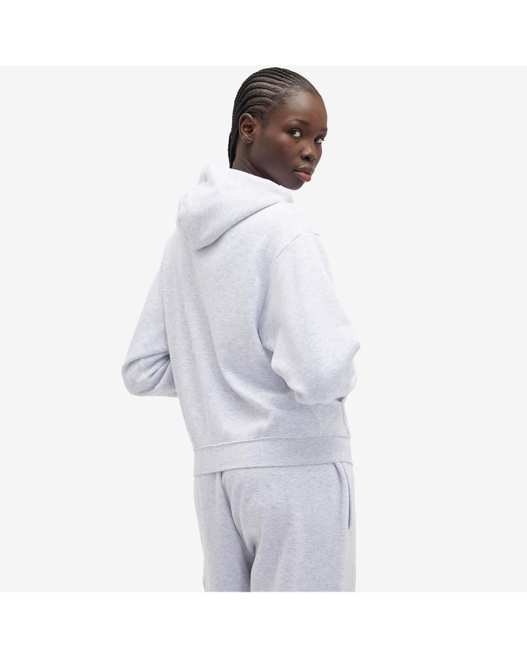 Skims White Cotton Fleece Classic Pullover Hoodie