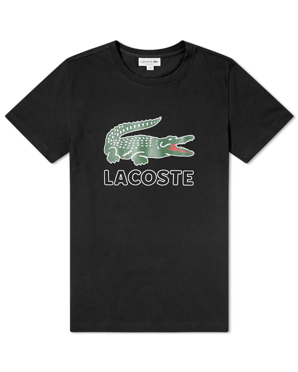 Lacoste Cotton Big Croc Logo Tee in Black for Men | Lyst