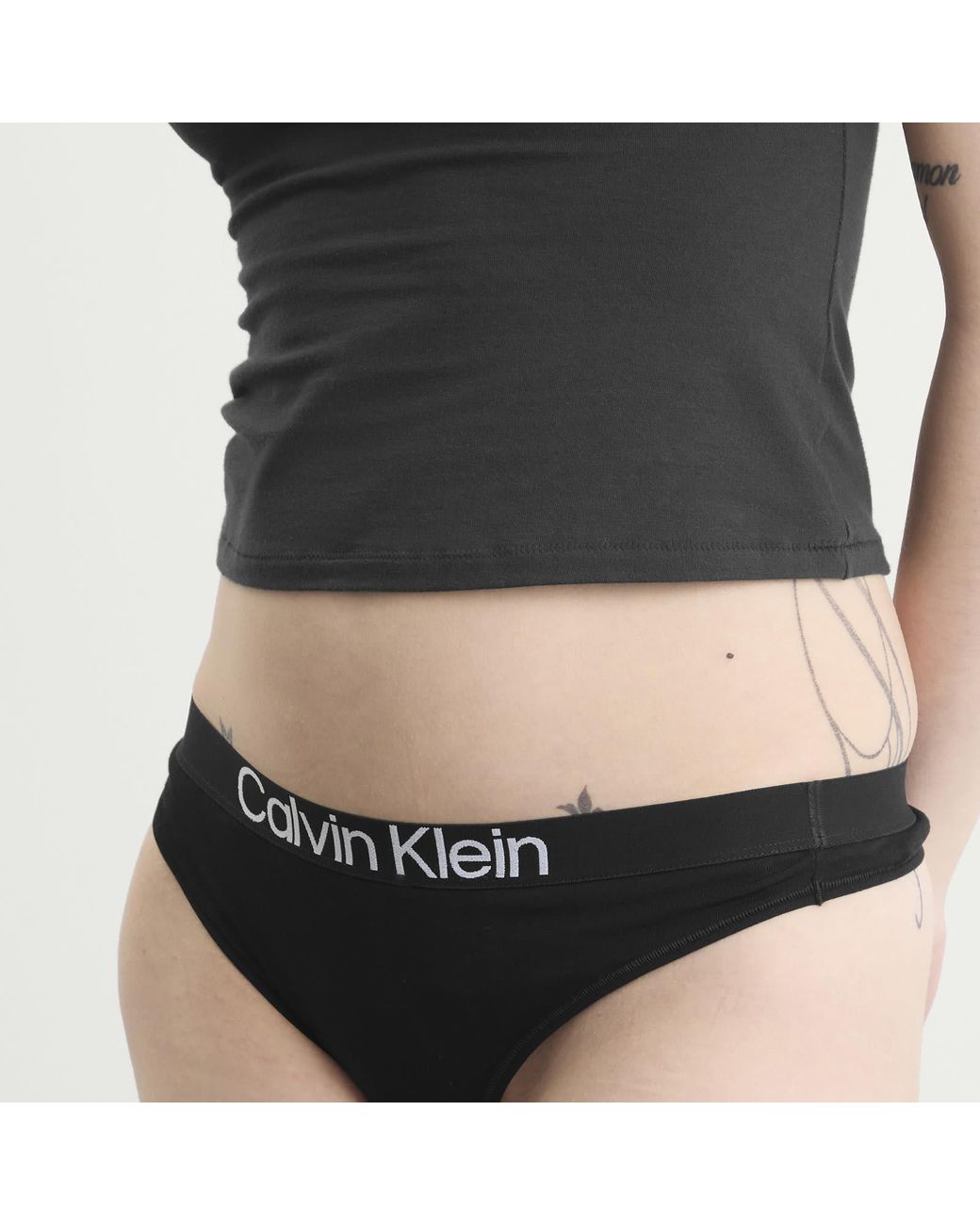 Calvin Klein Black Extra Soft Cotton Stretch Thong